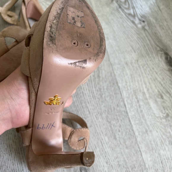 Prada Suede Platform Ankle Strap Heels (Size 39) - Picture 12 of 13